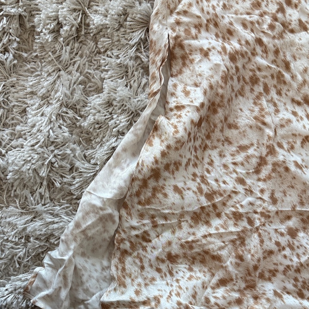 J.Crew Cream Brown Animal Print A-Line Midi Skirt M Preppy Classic Fall - Picture 2 of 6